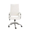 Kolding White Faux Leather High Back Desk Chair 1 Kolding White Faux Leather High Back Desk Chair -Furniluxe 271906 white leather office chair signature 01