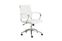 Furniluxe -Furniluxe 271909 white leather office chair detail 44