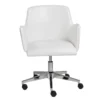 Grimstad White Faux Leather Desk Chair -Furniluxe 271966 white leather office chair signature 01