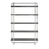 Carlsbad Black And Chrome 62" Bookcase -Furniluxe 272013 black wood bookcase signature 01