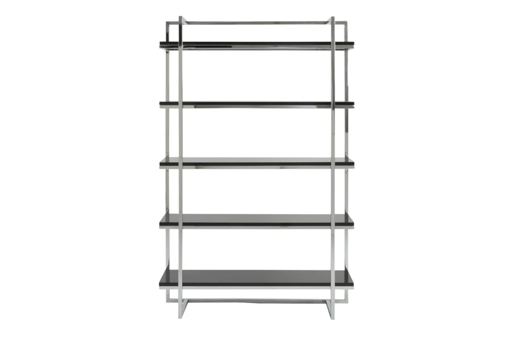Carlsbad Black And Chrome 62" Bookcase 3 Carlsbad Black And Chrome 62" Bookcase