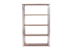 Del Mar Walnut And Brushed Stainless Steel 61" Bookcase