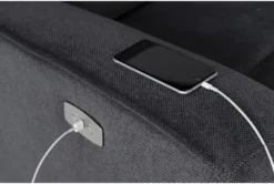 Ronan Steel Power Recliner With USB -Furniluxe 272862 silver fabric recliner detail 44