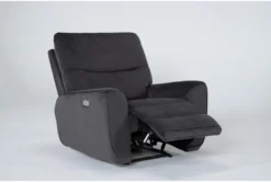 Ronan Steel Power Recliner With USB -Furniluxe 272862 silver fabric recliner side 19