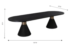 Roma Black Rope 120" Double Pedestal Dining Table -Furniluxe 275899 black mdf dining table detail 48