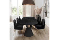 Roma Black Rope 120" Double Pedestal Dining Table -Furniluxe 275899 black mdf dining table room 86