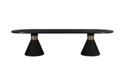 Roma Black Rope 120" Double Pedestal Dining Table