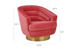 York Hot Pink Velvet Swivel Accent Chair -Furniluxe 275963 blue fabric accent chair detail 44