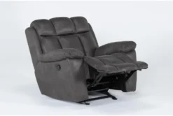 Ackert Grey Manual Glider Recliner -Furniluxe 276029 grey polyester recliner side 19