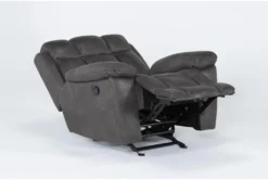 Ackert Grey Manual Glider Recliner -Furniluxe 276029 grey polyester recliner side 20