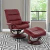Dalbert Red Leather Manual Reclining Swivel Chair And Ottoman -Furniluxe 276036 red leather recliner signature 01