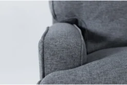 Bailey Denim Track Arm Skirted Swivel Glider 10 Bailey Denim Track Arm Skirted Swivel Glider -Furniluxe 276316 blue fabric swivel glider detail 44