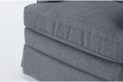 Bailey Denim Track Arm Skirted Swivel Glider 11 Bailey Denim Track Arm Skirted Swivel Glider -Furniluxe 276316 blue fabric swivel glider detail 45