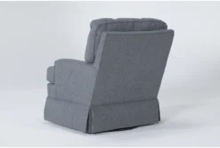 Bailey Denim Track Arm Skirted Swivel Glider 13 Bailey Denim Track Arm Skirted Swivel Glider -Furniluxe 276316 blue fabric swivel glider side 19