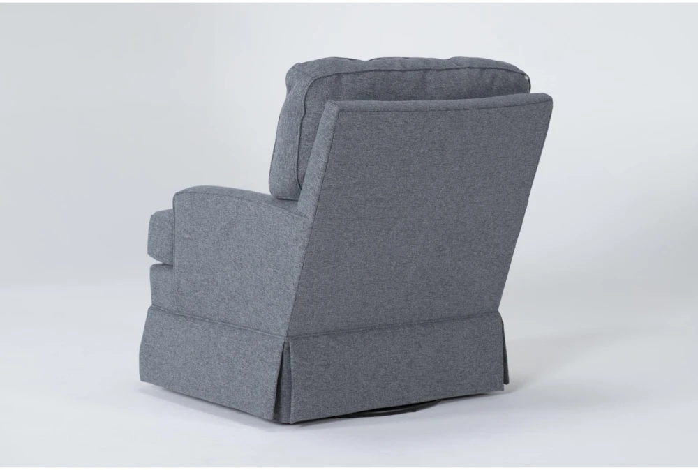 Bailey Denim Track Arm Skirted Swivel Glider 8 Bailey Denim Track Arm Skirted Swivel Glider - Image 6