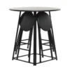 36" Metal Counter Table With 4 Fold Out Stools 1 36" Metal Counter Table With 4 Fold Out Stools -Furniluxe 276351 grey multi media dining table signature 01