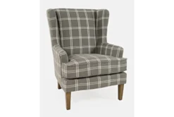Bingham Grey Windowpane Accent Chair