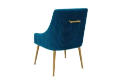 Rosalind Pleated Back Navy Velvet Dining Chair -Furniluxe 276744 blue fabric accent chair back 82