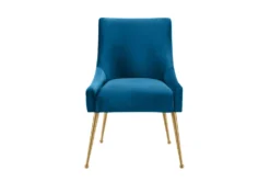 Rosalind Pleated Back Navy Velvet Dining Chair