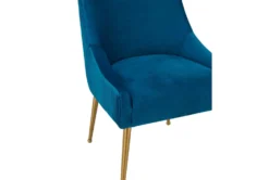 Rosalind Pleated Back Navy Velvet Dining Chair -Furniluxe 276744 blue fabric accent chair top 31