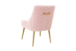 Rosalind Pleated Back Blush Velvet Dining Chair -Furniluxe 276745 pink fabric accent chair back 82