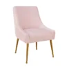 Rosalind Pleated Back Blush Velvet Dining Chair -Furniluxe 276745 pink fabric accent chair signature 02
