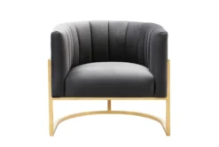 Deanna Grey Velvet Accent Chair