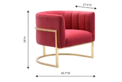 Deanna Hot Pink Velvet Accent Chair -Furniluxe 276794 pink fabric accent chair detail 44