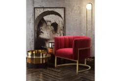 Deanna Hot Pink Velvet Accent Chair -Furniluxe 276794 pink fabric accent chair room 85