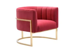 Deanna Hot Pink Velvet Accent Chair -Furniluxe 276794 pink fabric accent chair side 15