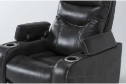 Bronson Flint Home Theater Power Wallaway Recliner With Power Headrest & USB -Furniluxe 276992 grey polyester recliner detail 46