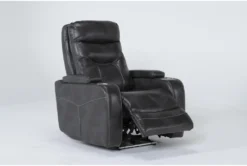 Bronson Flint Home Theater Power Wallaway Recliner With Power Headrest & USB -Furniluxe 276992 grey polyester recliner side 19
