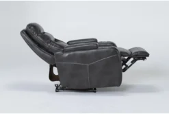 Bronson Flint Home Theater Power Wallaway Recliner With Power Headrest & USB -Furniluxe 276992 grey polyester recliner side 21