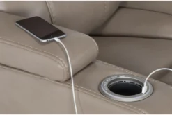 Bronson Linen Home Theater Power Wallaway Recliner With Power Headrest & USB 18 Bronson Linen Home Theater Power Wallaway Recliner With Power Headrest & USB -Furniluxe 276993 beige polyester recliner detail 44