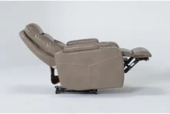Bronson Linen Home Theater Power Wallaway Recliner With Power Headrest & USB 17 Bronson Linen Home Theater Power Wallaway Recliner With Power Headrest & USB -Furniluxe 276993 beige polyester recliner side 21