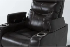 Bronson Truffle Home Theater Power Wallaway Recliner With Power Headrest & USB -Furniluxe 276994 brown polyester recliner detail 46