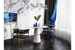 Greta Grey Velvet Dining Chair -Furniluxe 277083 grey fabric dining chair room 85