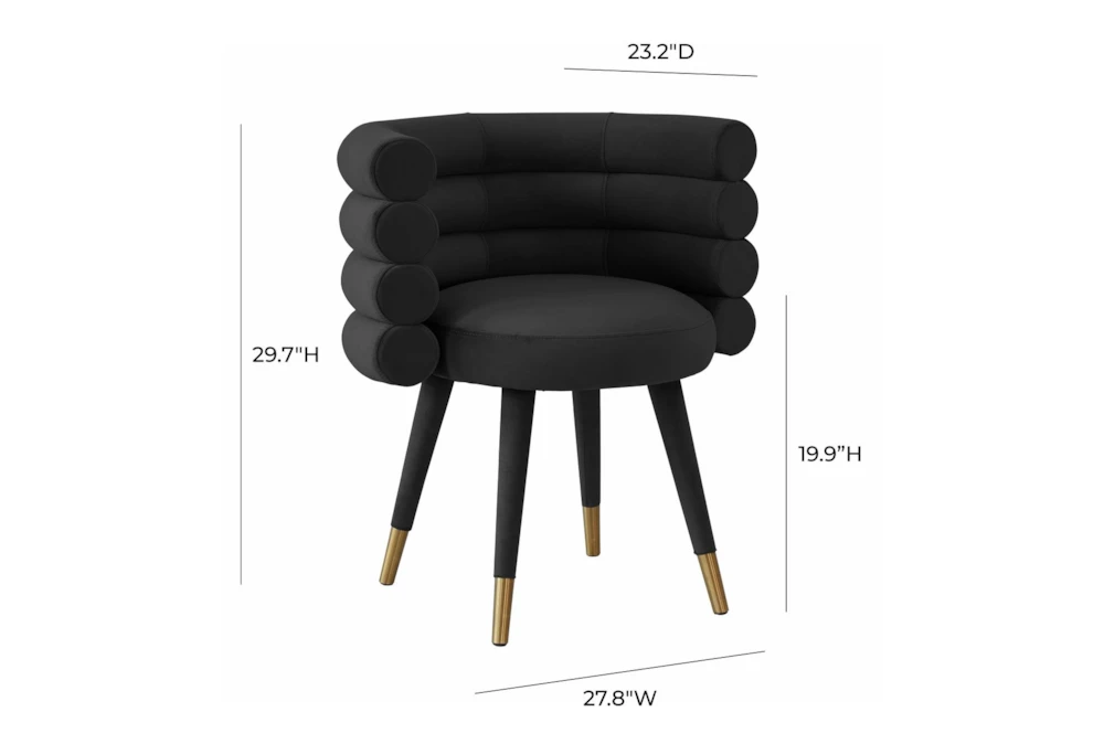 Brigitte Black Velvet Dining Chair 4 Brigitte Black Velvet Dining Chair - Image 2