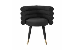 Brigitte Black Velvet Dining Chair 10 Brigitte Black Velvet Dining Chair -Furniluxe 277096 black fabric dining chair front 02