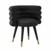 Brigitte Black Velvet Dining Chair -Furniluxe 277096 black fabric dining chair signature 01