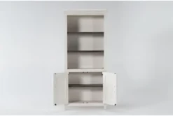 Furniluxe -Furniluxe 277152 white wood bookcase front 02
