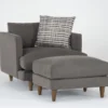Adeline II 70" Oversized Chair And Ottoman -Furniluxe 277271 grey fabric chair and ottoman set signature 01