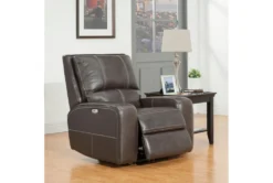Briggs Twilight Leather Power Recliner With Power Headrest & USB