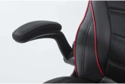 Theory Black Gaming Chair With Red Trim -Furniluxe 279994 red polyurethane office chair detail 47