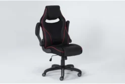 Theory Black Gaming Chair With Red Trim -Furniluxe 279994 red polyurethane office chair side 19