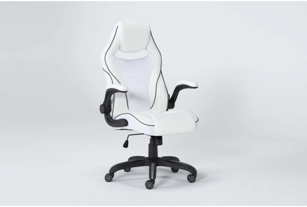 Theory White Gaming Chair With Black Trim 4 Theory White Gaming Chair With Black Trim - Image 2