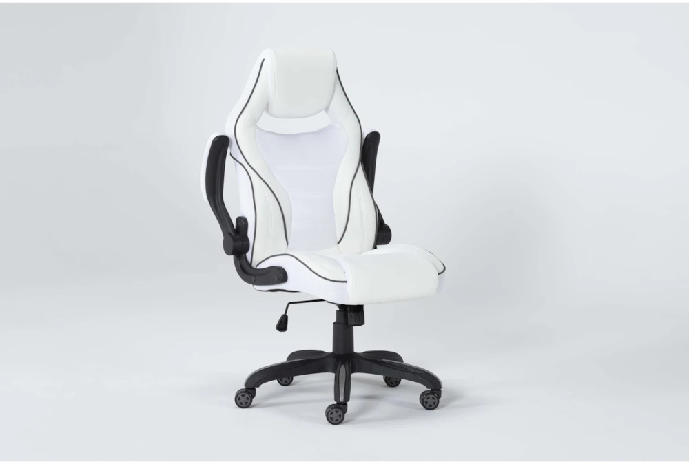 Theory White Gaming Chair With Black Trim 5 Theory White Gaming Chair With Black Trim - Image 3