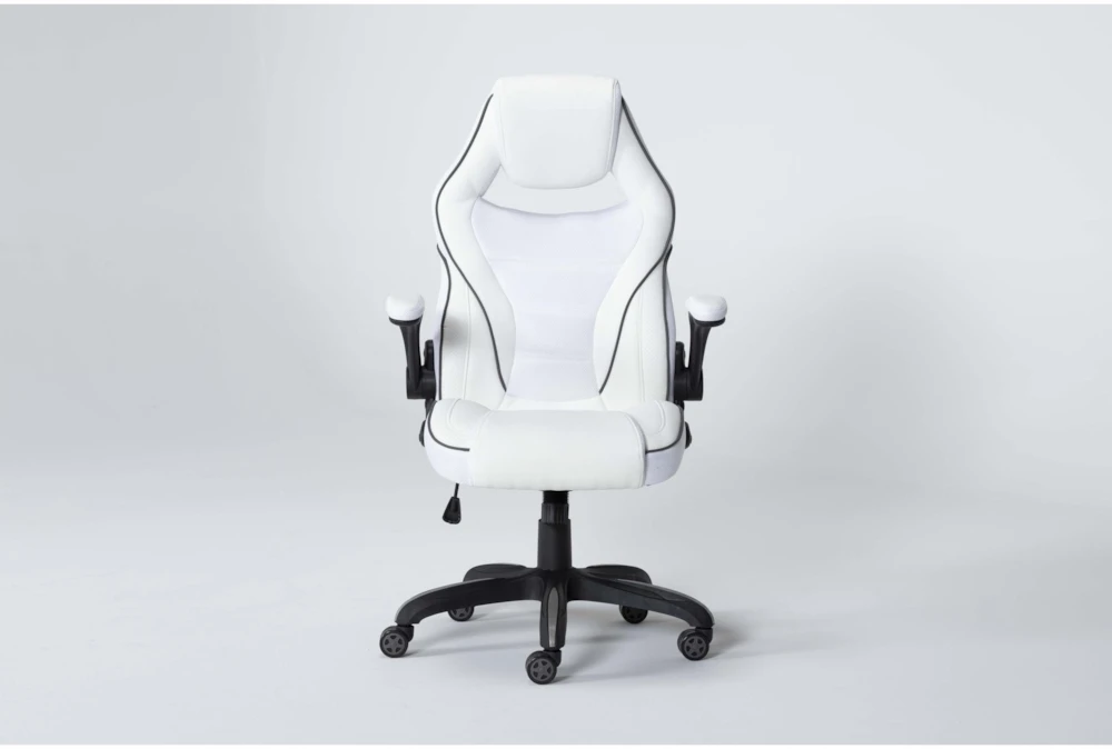 Theory White Gaming Chair With Black Trim 3 Theory White Gaming Chair With Black Trim