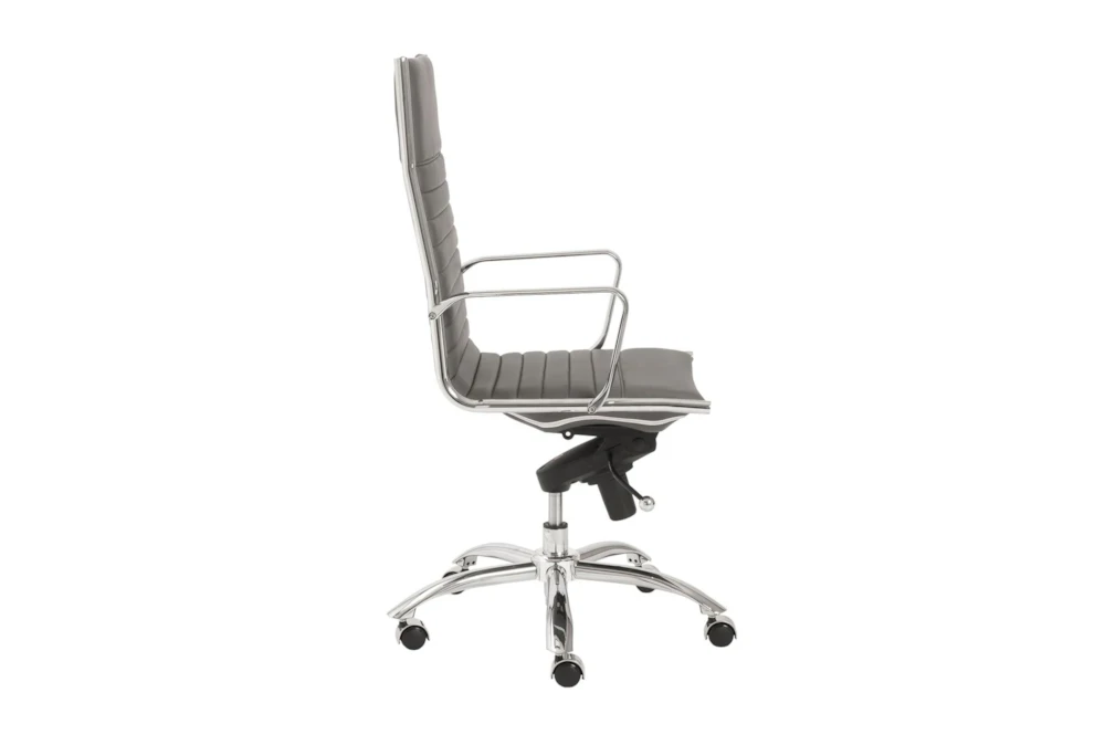 Copenhagen Grey Faux Leather And Chrome High Back Desk Chair 5 Copenhagen Grey Faux Leather And Chrome High Back Desk Chair - Image 3