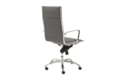 Copenhagen Grey Faux Leather And Chrome High Back Desk Chair 11 Copenhagen Grey Faux Leather And Chrome High Back Desk Chair -Furniluxe 282822 grey leather office chair detail 46